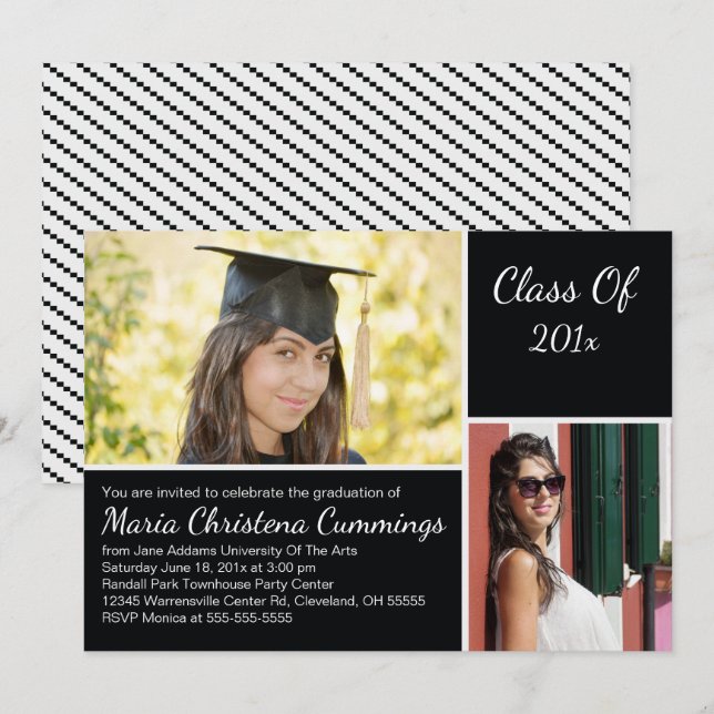 Invitación a una fiesta de graduación académica ej (Anverso / Reverso)