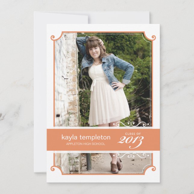 Invitación a una fiesta de graduación con encanto  (Anverso)