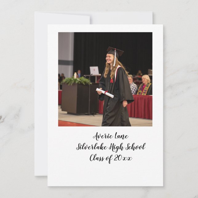 Invitación a una fiesta de graduación con foto de  (Anverso)