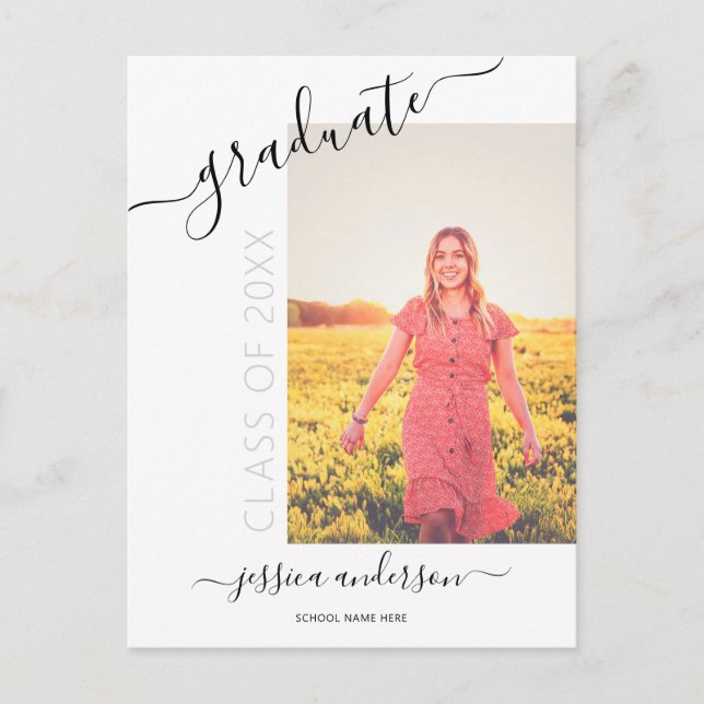 Invitación a una fiesta de graduación de caligrafí (Anverso)