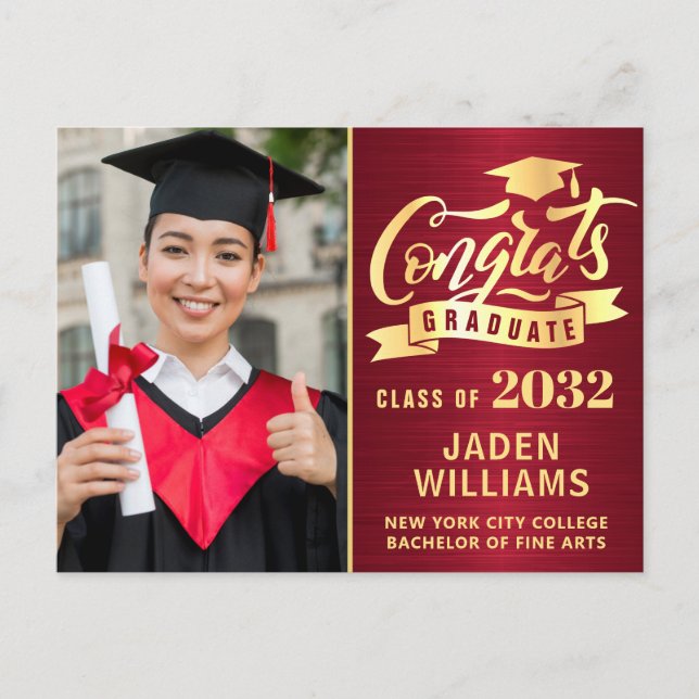 Invitación a una fiesta de graduación de FOTO 2024 (Anverso)