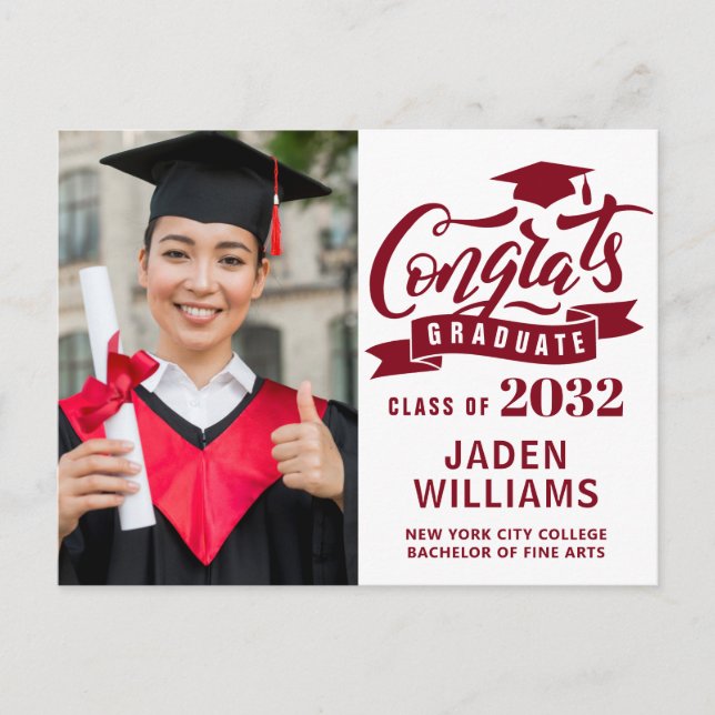 Invitación a una fiesta de graduación de FOTO 2024 (Anverso)