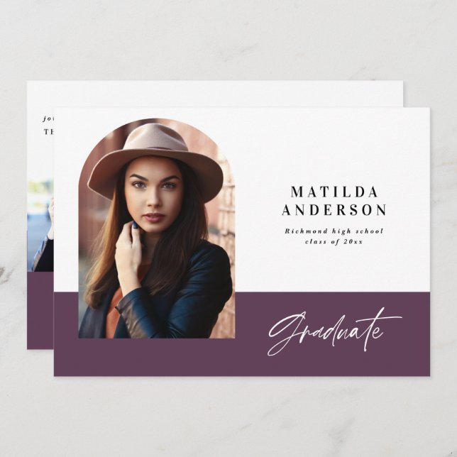 Invitación a una fiesta de graduación de fotografí (Anverso / Reverso)