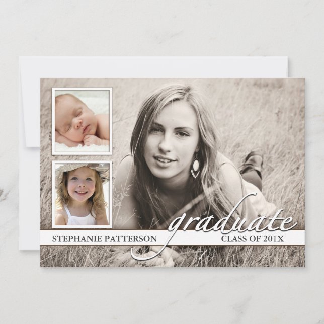 Invitación a una fiesta de graduación de fotos en  (Anverso)