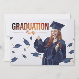 Invitación a una fiesta de graduación de fotos sim