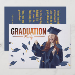 Invitación a una fiesta de graduación de fotos sim