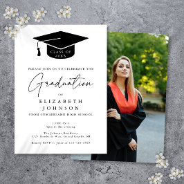 Invitación a una fiesta de graduación de fotos sim