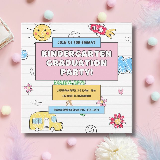 Invitación a una fiesta de graduación de jardín de (Subido por el creador)