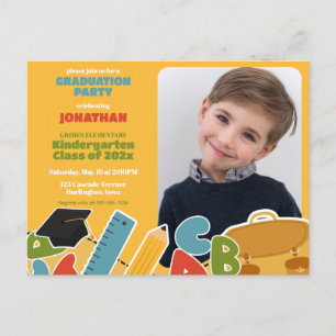 Invitación a una fiesta de graduación de jardín de