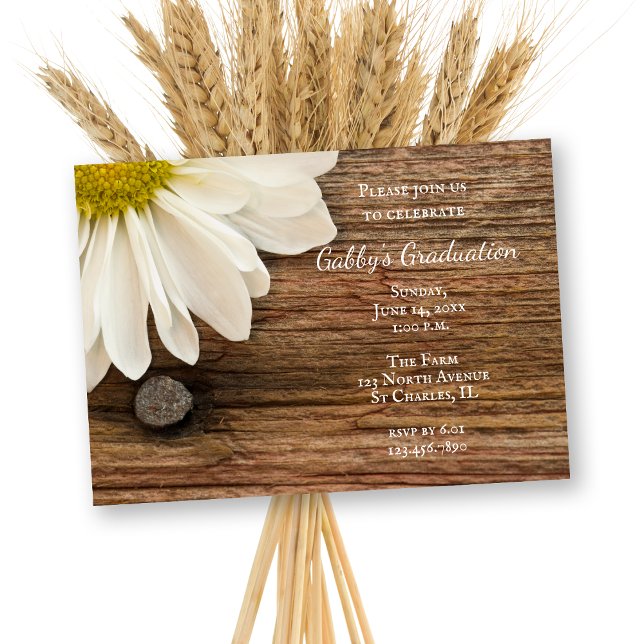 Invitación a una fiesta de graduación de madera de (Subido por el creador)