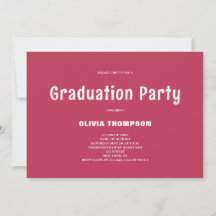 Invitación a una fiesta de graduación de magenta m