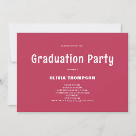 Invitación a una fiesta de graduación de magenta m