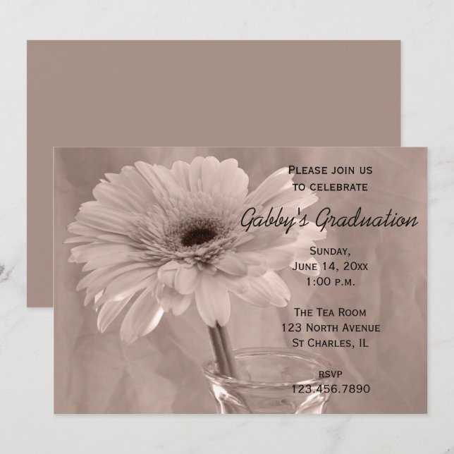 Invitación a una fiesta de graduación de margarita (Anverso / Reverso)