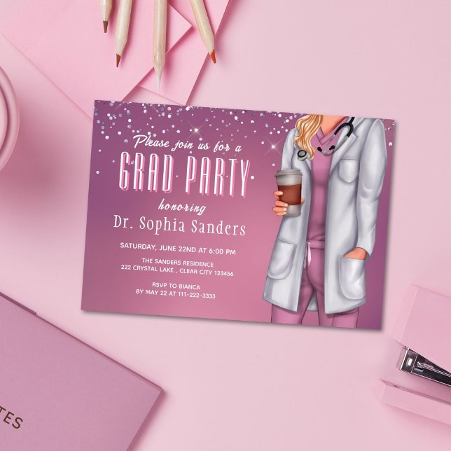 Invitación a una fiesta de graduación de Médico mé (Subido por el creador)