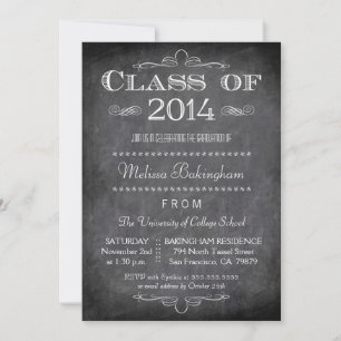 Invitación a una fiesta de graduación de pizarra d