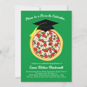 Invitación a una fiesta de graduación de Pizza