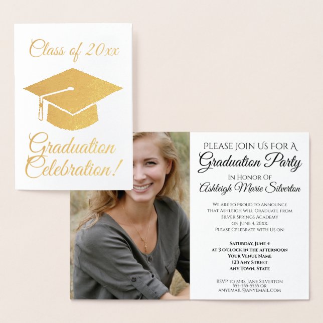Invitación a una fiesta de graduación de Relieve m (Demostración)