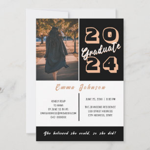 Invitación a una fiesta de graduación de un año de