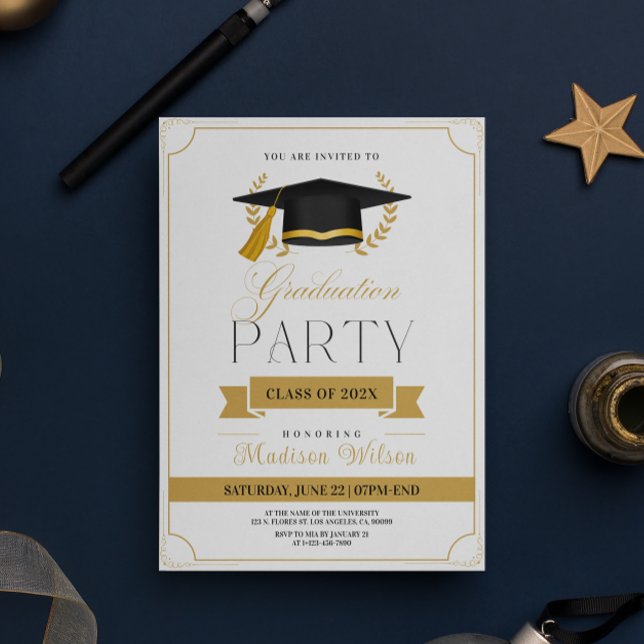 Invitación a una fiesta de graduación elegante en  (Subido por el creador)