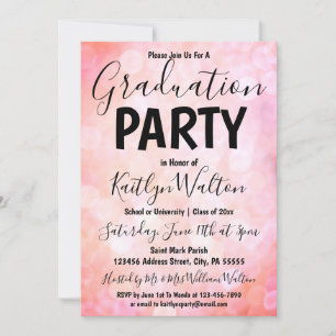 Invitación a una fiesta de graduación en Bokeh Ros