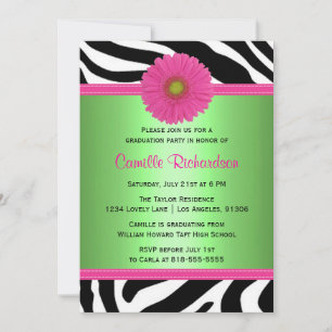 Invitación a una fiesta de graduación en cebra ver