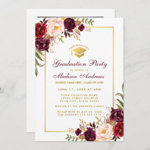 Invitación a una fiesta de graduación floral - Fot