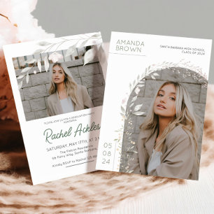 Invitación a una fiesta de graduación floral, grad