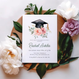 Invitación a una fiesta de graduación floral, grad