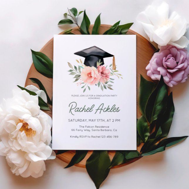 Invitación a una fiesta de graduación floral, grad (Subido por el creador)