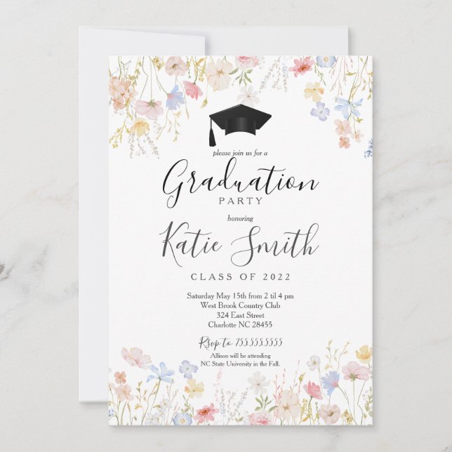 Invitación a una fiesta de graduación, graduación  (Anverso)