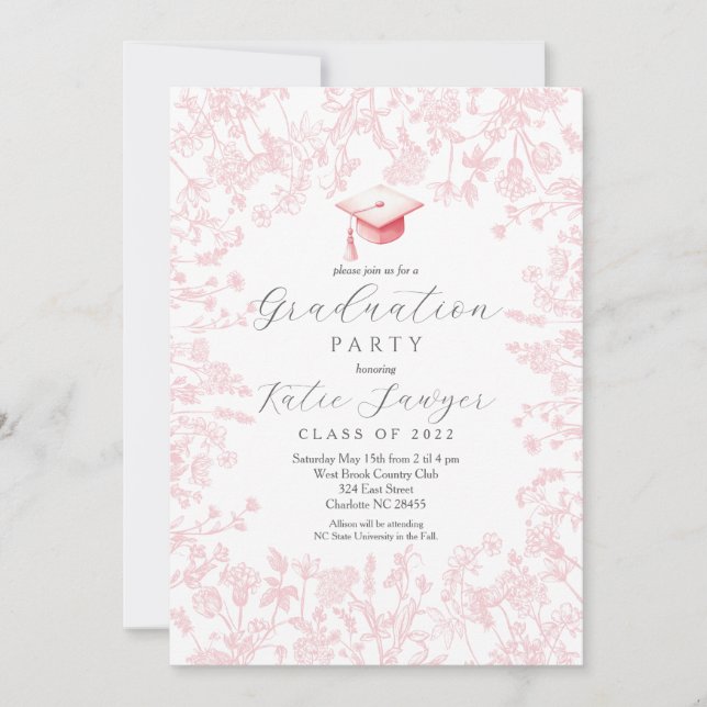 Invitación a una fiesta de graduación, graduación  (Anverso)