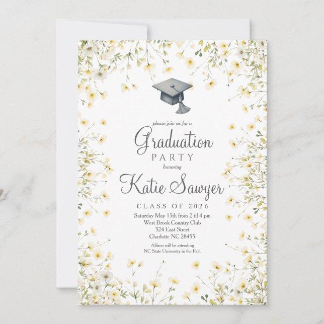 Invitación a una fiesta de graduación, graduación  (Anverso)