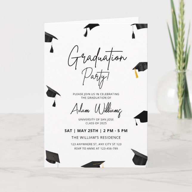 Invitación a una fiesta de graduación, graduación  (Anverso)