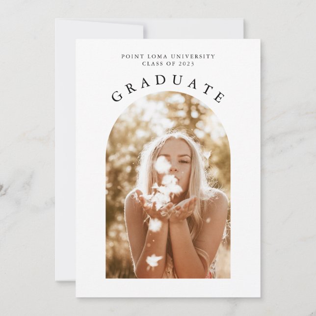 Invitación a una fiesta de graduación Minimalista  (Reverso)