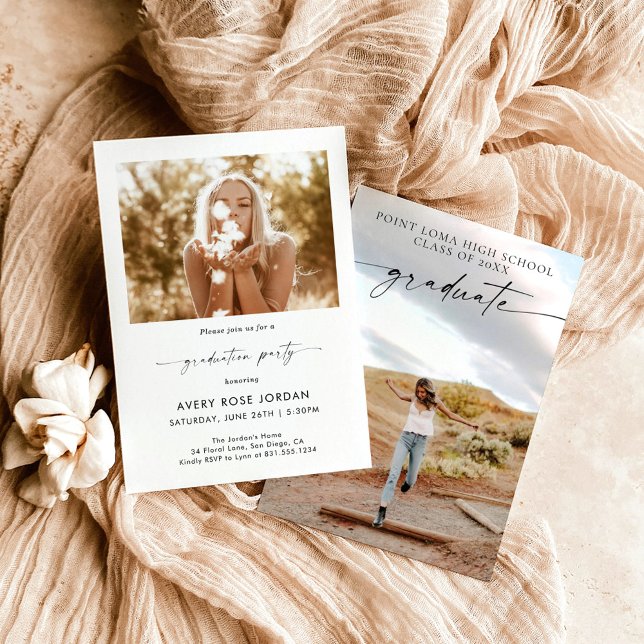 Invitación a una fiesta de graduación Minimalista  (Subido por el creador)