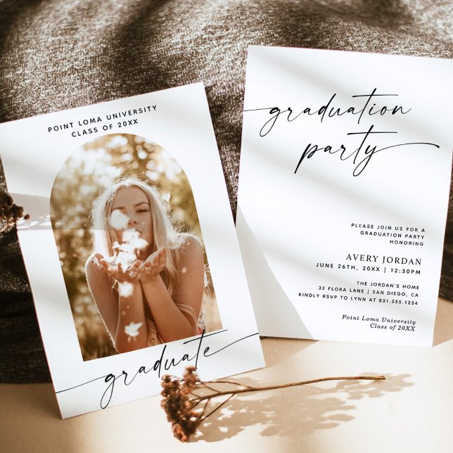 Invitación a una fiesta de graduación Minimalista  (Subido por el creador)