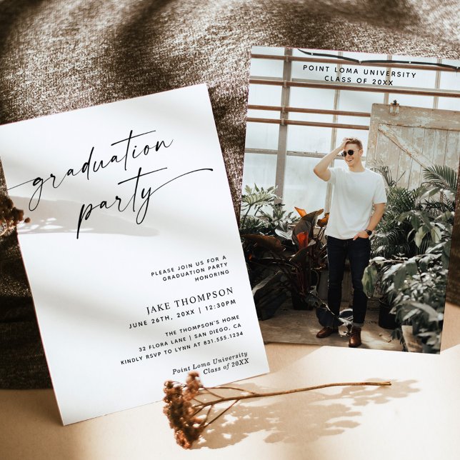 Invitación a una fiesta de graduación Minimalista  (Subido por el creador)