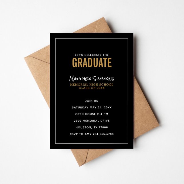 Invitación a una fiesta de graduación moderna (Subido por el creador)