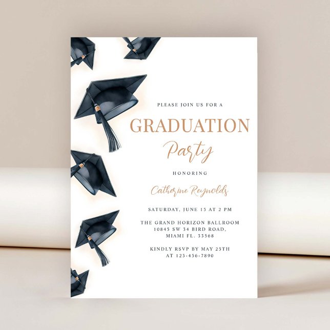 Invitación a una fiesta de graduación moderna (Subido por el creador)