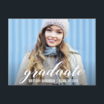 Invitación a una fiesta de graduación moderna | Fo<br><div class="desc">Foto postal de la fiesta de graduación de guión moderno</div>