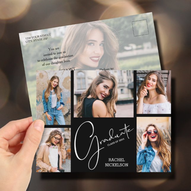 Invitación a una fiesta de graduación multifotogra (Subido por el creador)