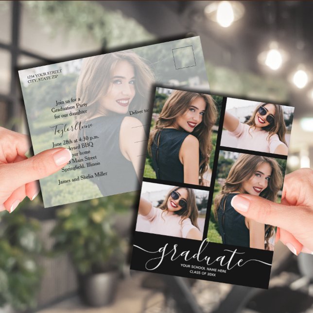 Invitación a una fiesta de graduación multifotogra (Subido por el creador)
