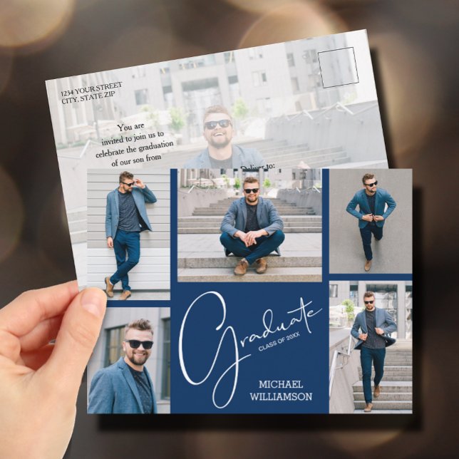 Invitación a una fiesta de graduación multifotogra (Subido por el creador)