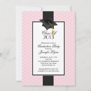Invitación a una fiesta de graduación rosa moderno