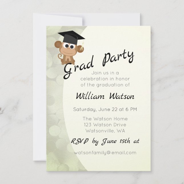 Invitación a una fiesta de graduación temática de  (Anverso)