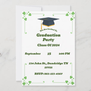 Invitación a una fiesta de graduación temática irl