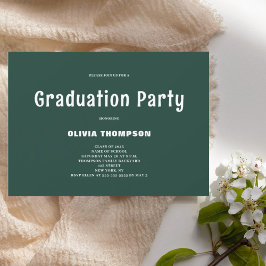 Invitación a una fiesta de graduación verde modern