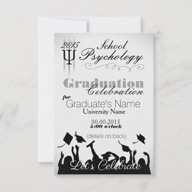 Invitación a una fiesta de graduados en psicología (Anverso)
