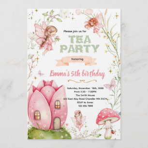 invitación a una fiesta de hadas lindas