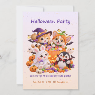 Invitación a una fiesta de Halloween con disfraz d